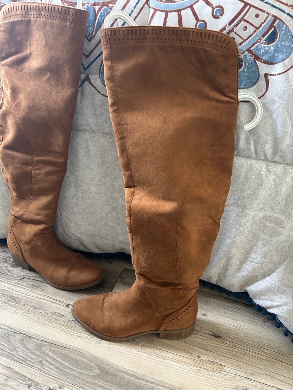 Source Unknown Chestnut Over-the-Knee Suede Boots